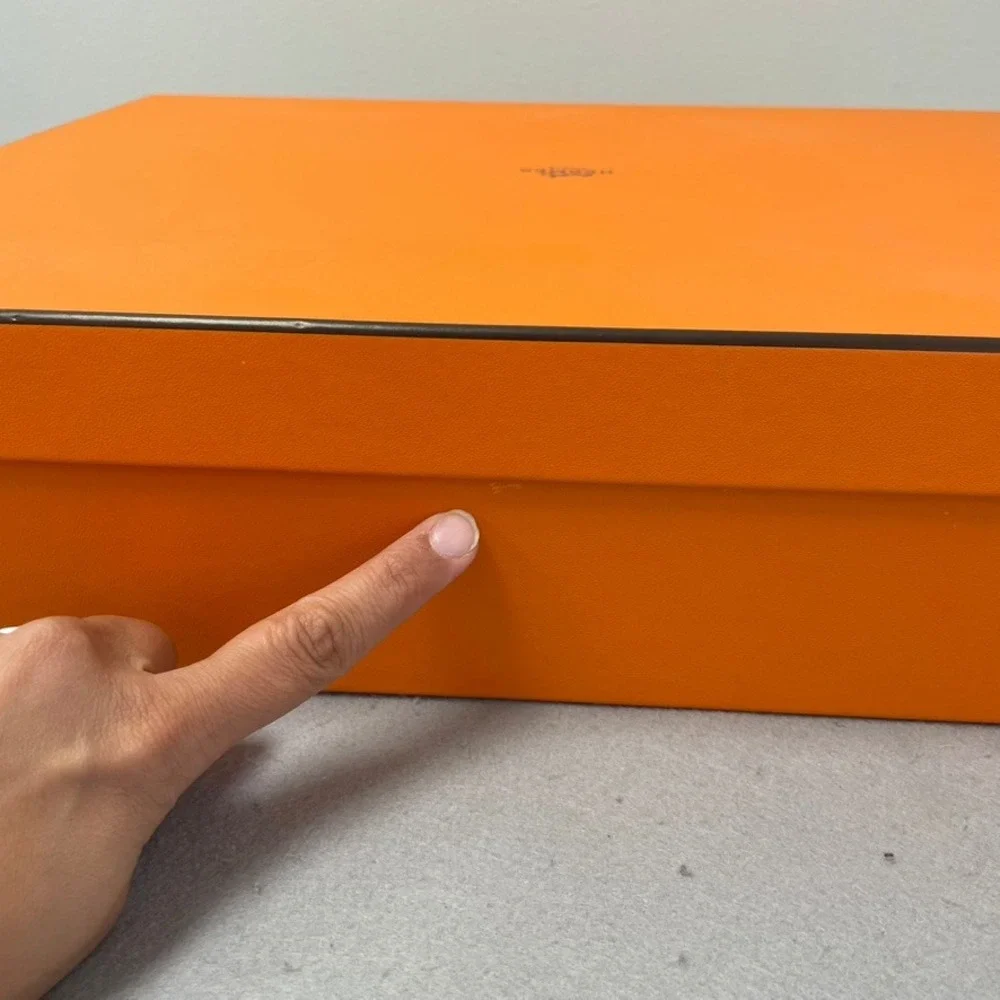 Hermes Large Storage Box Orange Authentic With Care Booklets 17.75x14.5x4